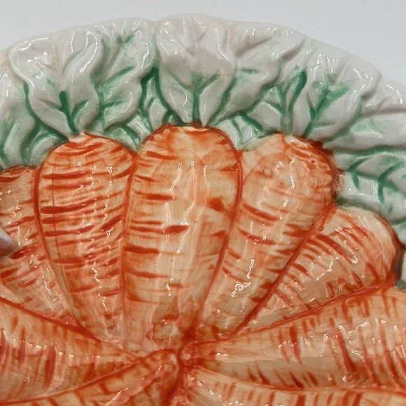 Vintage Palm Tree Company Bunny Carrot Plate Easter Spring Made in Taiwan - Picture 9 of 16